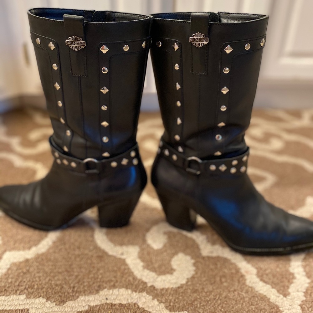 Harley Davidson western style studded boots